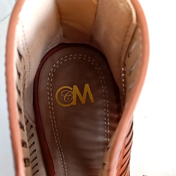 Chelsea Moreland Peep Toe, Heeled Ankle Booties - Picture 12 of 15